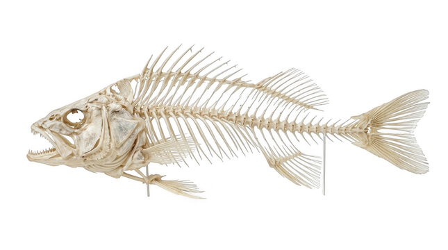 Fish skeleton isolated on transparent background