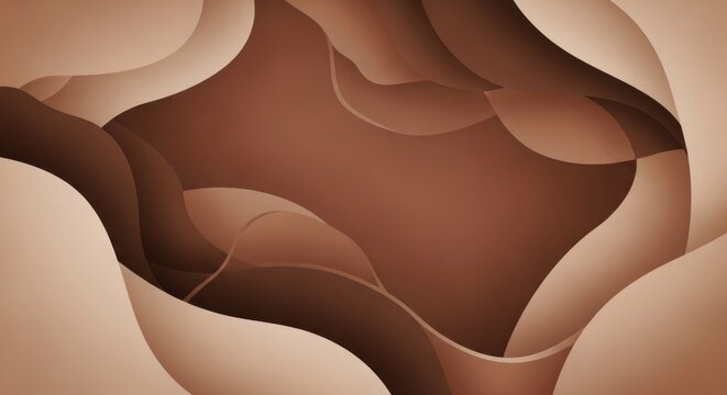 Abstract brown and beige wave shapes with a gradient effect.