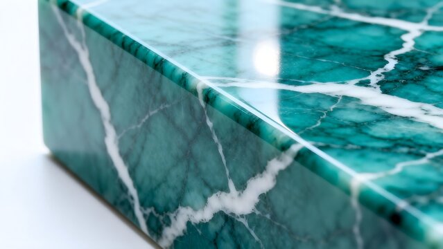 Green marble surface with white veins