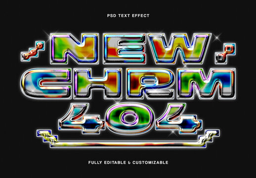 Rainbow Chrome Text Effect