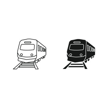 Two trains on parallel tracks one white and one black facing opposite directions opposite