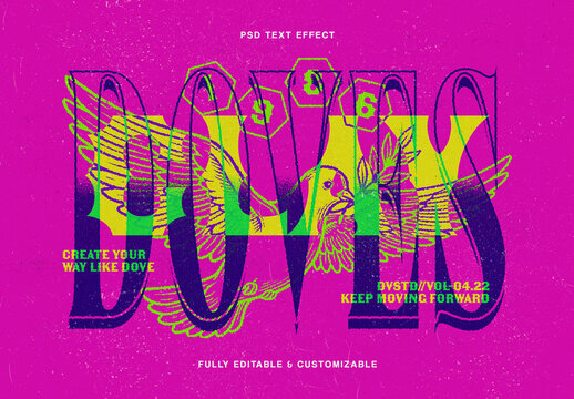 Pink Overprint Text Effect