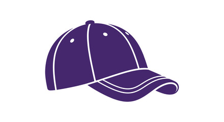 Fototapeta premium Purple baseball cap silhouette on a white background