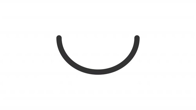 Animated upward curve movement of guided pathway line icon. Smooth tracking trajectory animation. Navigation pointer. Outline element on white background. HD video with alpha channel