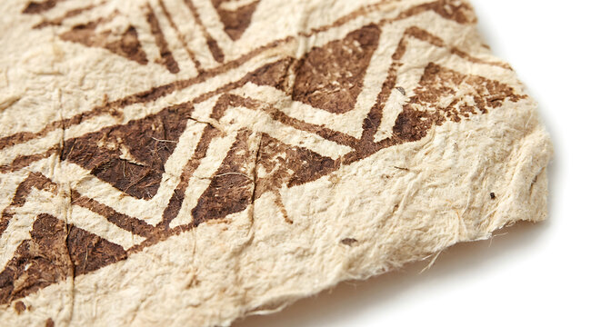 Traditional Tapa bark cloth with tribal geometric pattern
