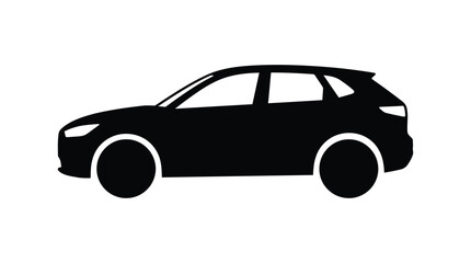 Fototapeta premium Compact crossover vehicle silhouette against a white background