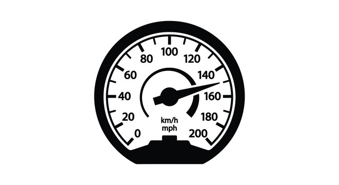 Speedometer gauge with needle black vector illustration on white background
