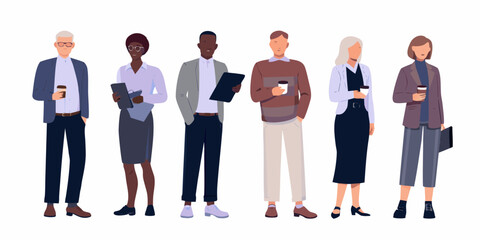 Fototapeta premium Diverse Businesspeople Vector Illustration On White Background