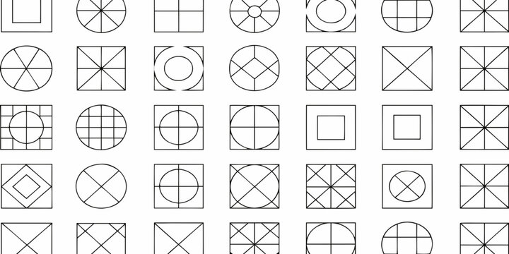 Geometric Line Patterns On White Background Minimalist Vector Collection