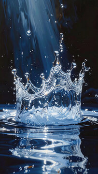 Splash de ?gua em forma de coroa