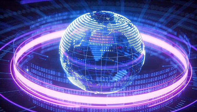 Cybersecurity cybersecurity shield digital data protection glowing green cyber defense security firewall network security around digital globe with binary code ring for secure data protection
