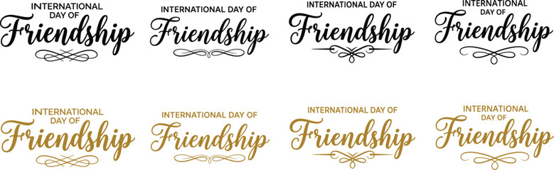 International day of Friendship typography variations vector graphics collection © Ratul