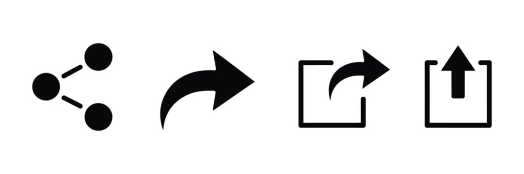Share Icons for Social Media, Content Distribution, File Transfer, and Digital Communication