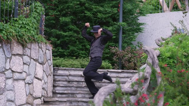 Flamenco Dancer Male Spanish Performer Showcasing Powerful Zapateado Footwork
