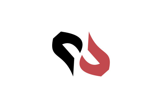 Dynamic Infinity Flame Logo: Modern Fluid Letter S Icon in Red and Black for Sport Energy Branding