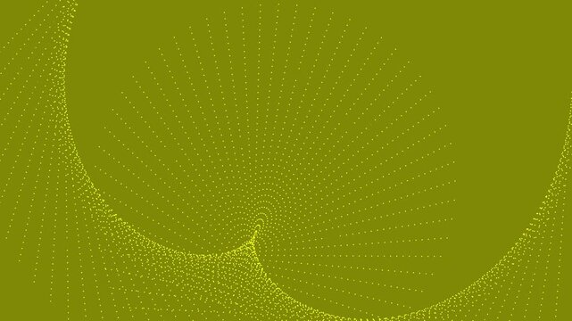 Abstract animated background featuring an olive backdrop with glowing yellow dot particles arranged in a rotating pattern.