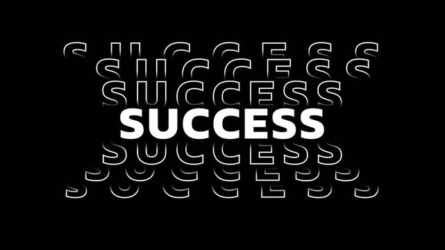Success Text Animation, Positive Achievement Typography, Bold Success Message Overlay on Alpha Channel Transparent Background