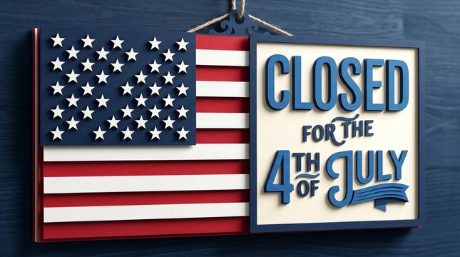 4th of july closed sign