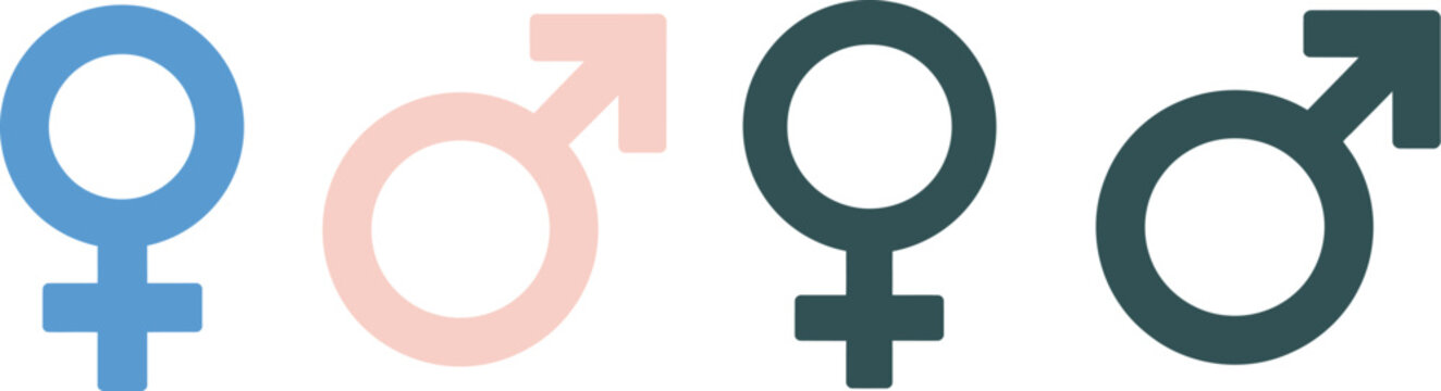 Gender icon vector design male and female sign of gender equality icon vector illustration representing inclusivity, diversity, equal rights and social balance concepts.