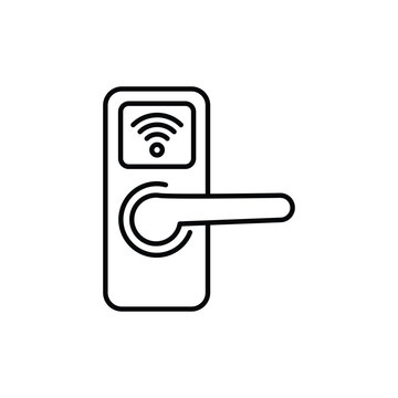 Electronic hotel door lock symbol wireless signal