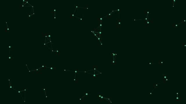 Emerald Green Hexagon Plexus Grid - Cybersecurity Fintech Network Background Loop