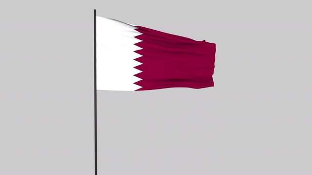 Qatar Flag Animation Transparent Background