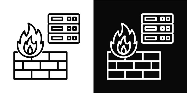 Network Firewall black and white background style collection