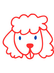 Fototapeta premium Red and Blue Color Poodle 