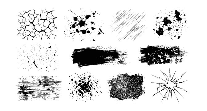 Assorted Grunge Texture Elements for Creative Graphic Design