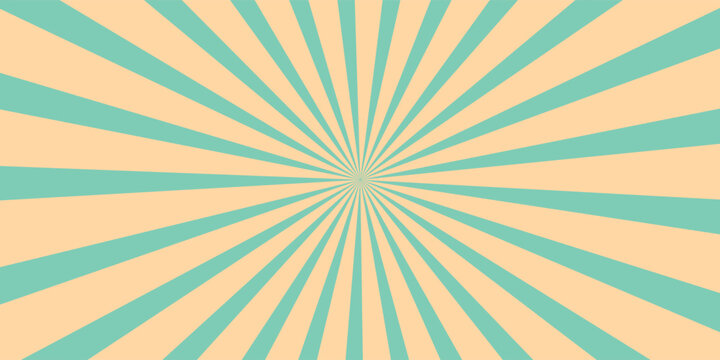 Circus vintage tent background. Retro sun rays pattern. Vintage starburst poster. Star burst radial lines texture. Red stripes. Circus, carnival, summer fair backdrop. Vector illustration.