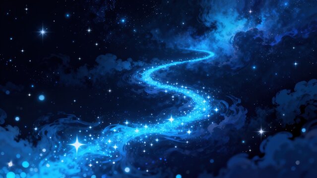 Starry cosmic path in night sky