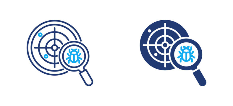 Vulnerability Scan Line Glyph dual color style collection