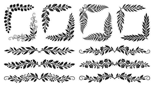 Collection of various leaf designs.