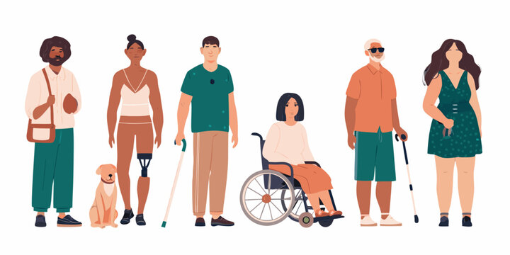 Diverse People Illustration Flat Vector Style On White Background
