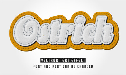Ostrich Leather Patch Text Effect – Fully Editable Vector © furan
