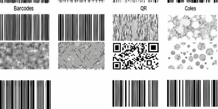 Collection Of Black And White Barcodes And Qr Codes Vector Illustration