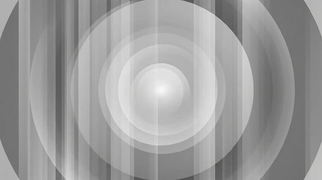Abstract gray background with concentric circles and vertical lines