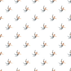 Fototapeta premium Men participating in bungee jumping activities forming a repeating pattern, showcasing adventure and excitement