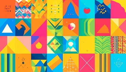 Fototapeta premium Vibrant Geometric Grid