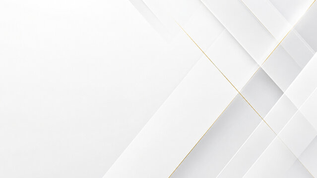 Minimal White Geometric Background with Gold Lines