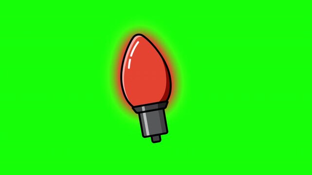 Modern bulb animation. Colorful light bulb. Colorful light for decoration. Cartoon light bulb. Holiday ornaments. 4K animation