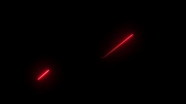 Red neon line graph animation rising on black background, financial growth and data analysis concept, digital business success indicator, minimalist abstract motion