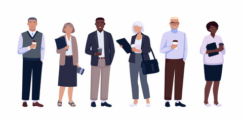 Obraz premium Diverse business people illustration flat vector style on white background