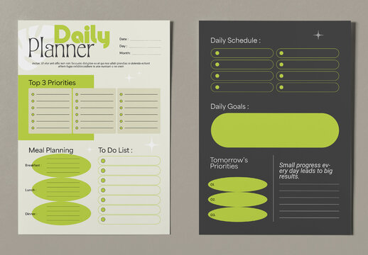 Daily Planner Template Layout