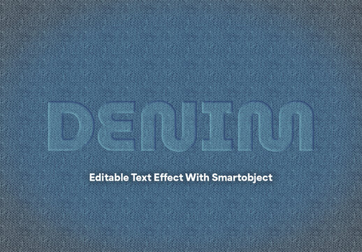 Denim Embroidery Text Effect Template
