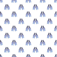 Blue swimming flippers repeating in a seamless pattern on a white background © nsit0108