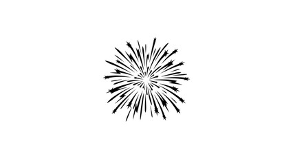 Naklejka premium Black and white burst, explosion icon, dynamic graphic element, abstract design