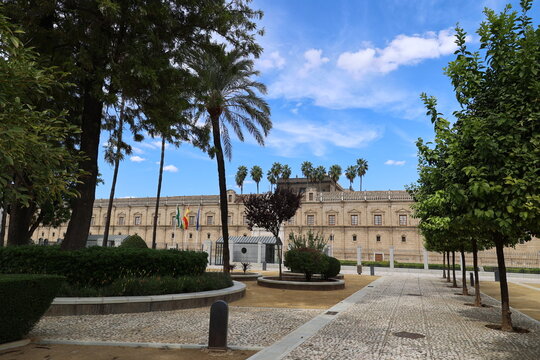 View of the Andalusian Parliament building of Seville, Andalusia, Spain  