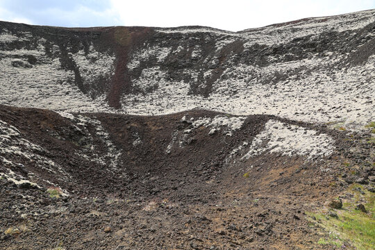 In the crater of the extinct volcano Grabrok&ndash; Iceland