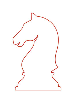 Elegant chess knight vector outline, strategic game piece illustration, classic equestrian horse silhouette for branding and design projects